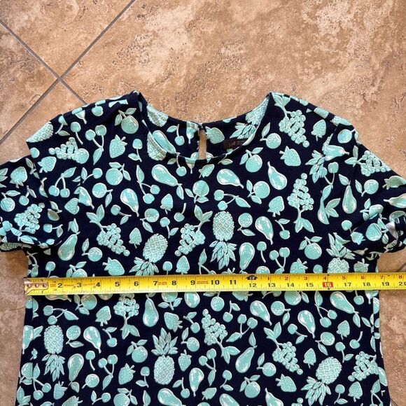 J Jill Wearever Womens Dress Small Fruit Pineapple Short Sleeves Stretch Jersey - Picture 10 of 12